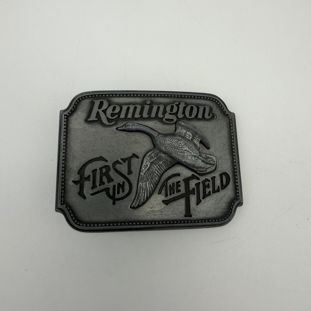 Vintage Remington First In The Field Canada Goose Belt Buckle 1980 USA